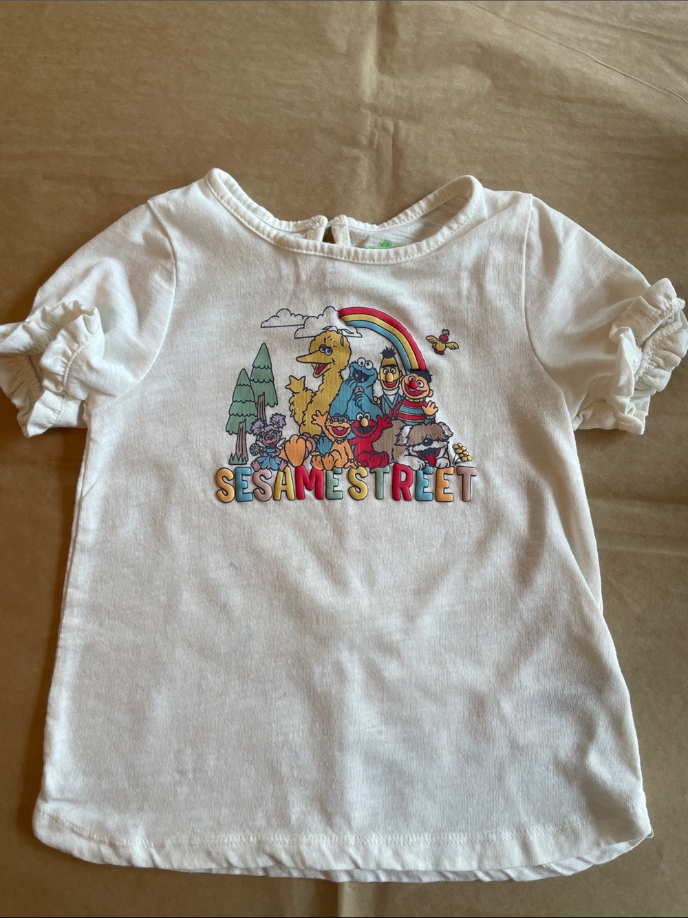 Sesame Street White Girls' Graphic Tee, 2-3T
